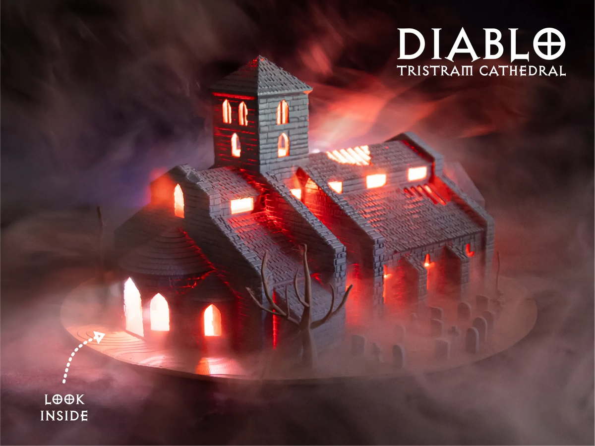 Cathédrale de Diablo - Miniature éclairée détaillée - Maquette Print