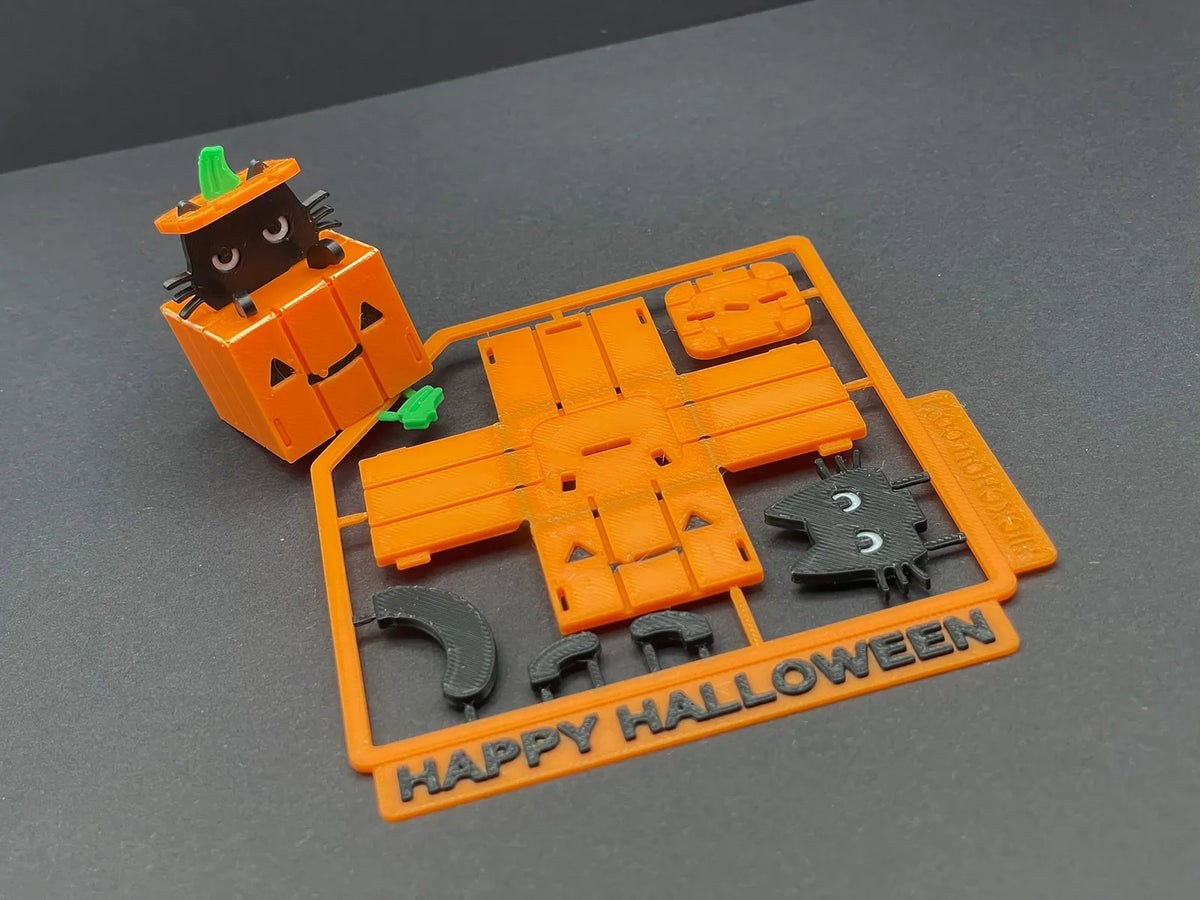 Kit de carte chat dans une citrouille d'Halloween - Fêtes Print