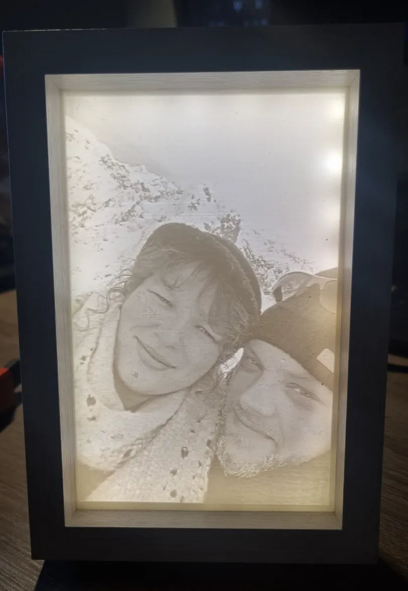 Cadre photo éclairé pour lithophane 100x150mm - Lumière Print