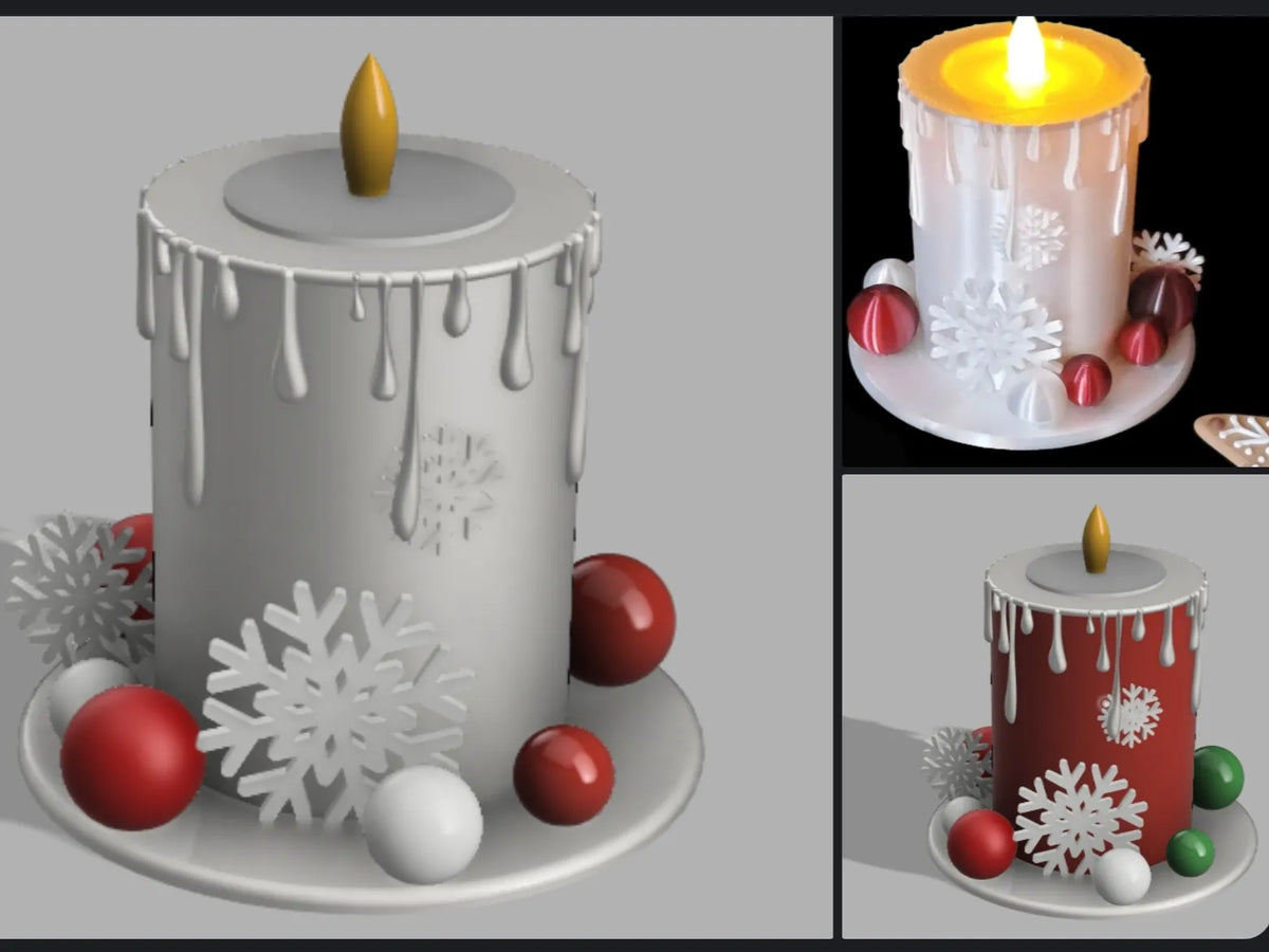 Bougeoirs pour bougies chauffe-plat de Noël - Cadeau Print