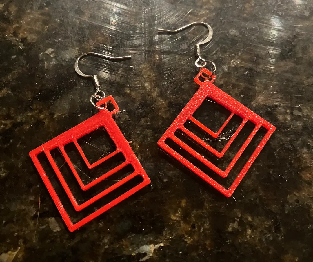 Boucles d'oreilles carrées - Bijoux Print