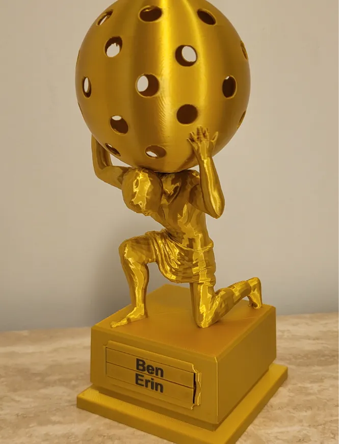 Trophée de Pickleball avec plaques de noms interchangeables - NFC Print