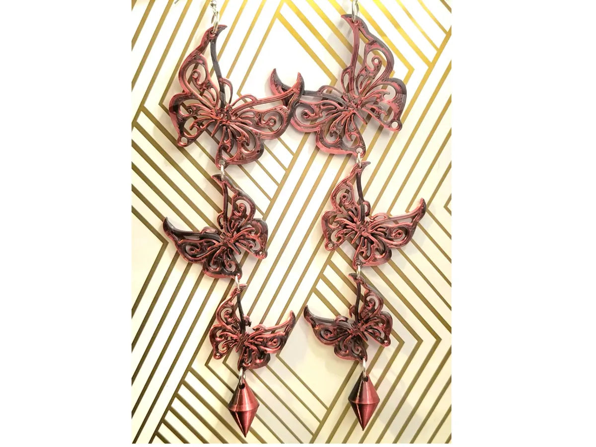 Boucles d'oreilles pendantes Papillon - Bijoux Print