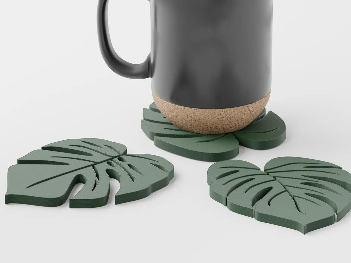 Sous-verre en forme de feuille de Monstera. Sous-verre pour boissons - Cuisine Print