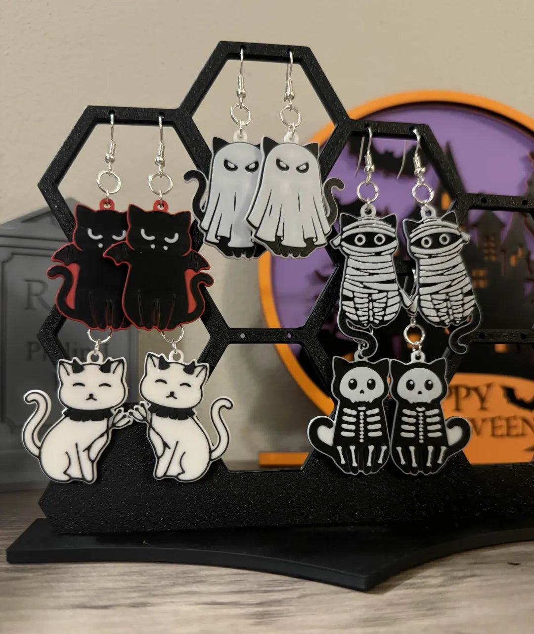5 Modèles - Chatons d'Halloween Mignons et Fantasmagoriques - Fêtes Print