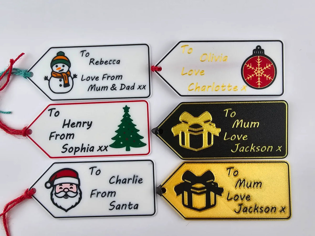 Étiquette de cadeau de Noël personnalisée - Fêtes Print