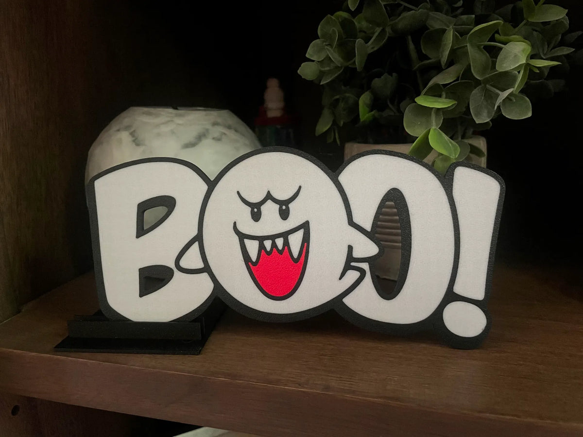 Panneau Mario Boo / 3 couleurs / Socle / Halloween - NFC Print