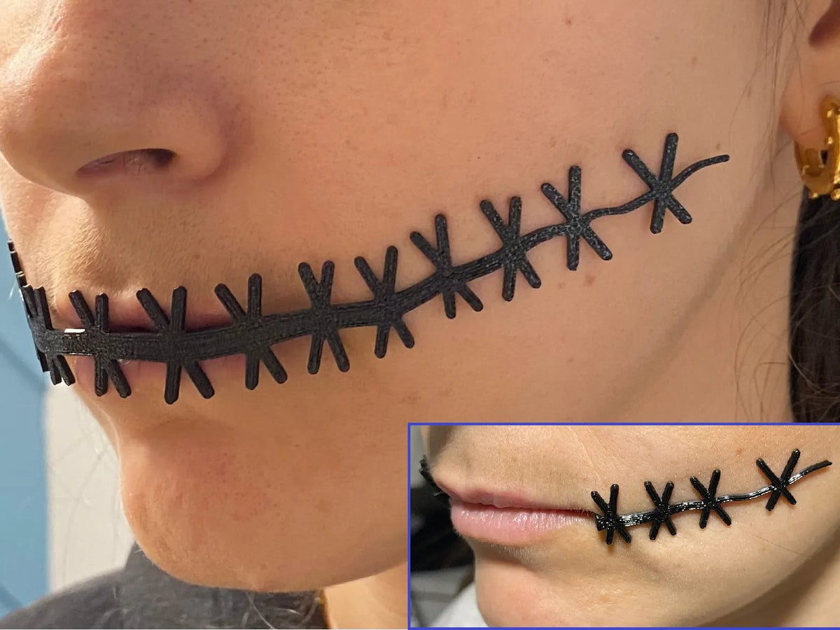 Points de suture de bouche d'Halloween - Maquette Print