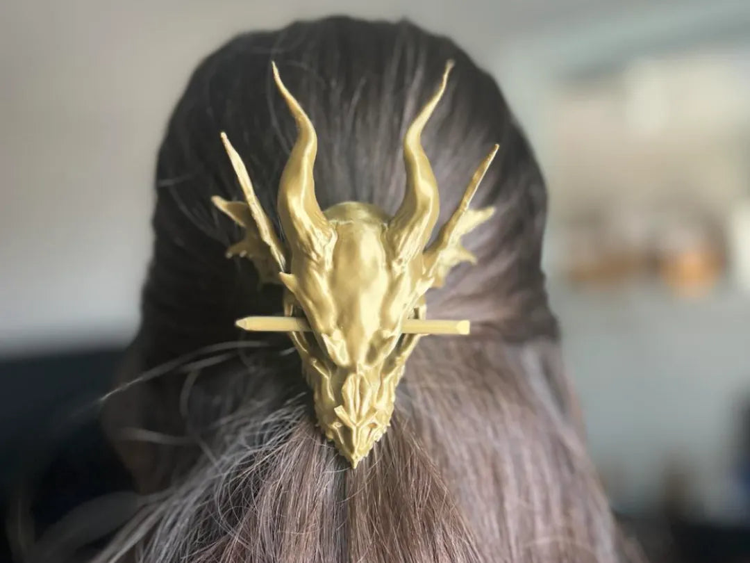 Broche Crâne de Dragon - Bijoux Print
