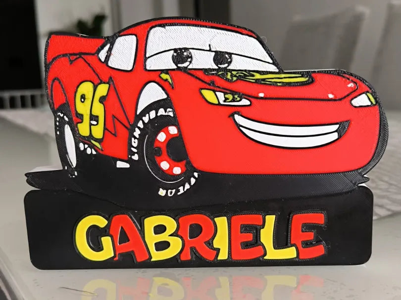 Voiture disney flash mcqueen tableau logo personnalisable nom - Auto Print