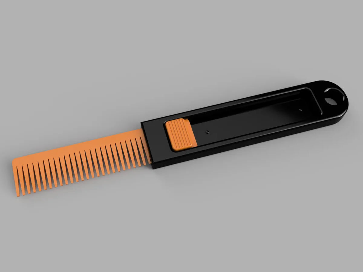 Porte-clés peigne à barbe rétractable - Beauté Print