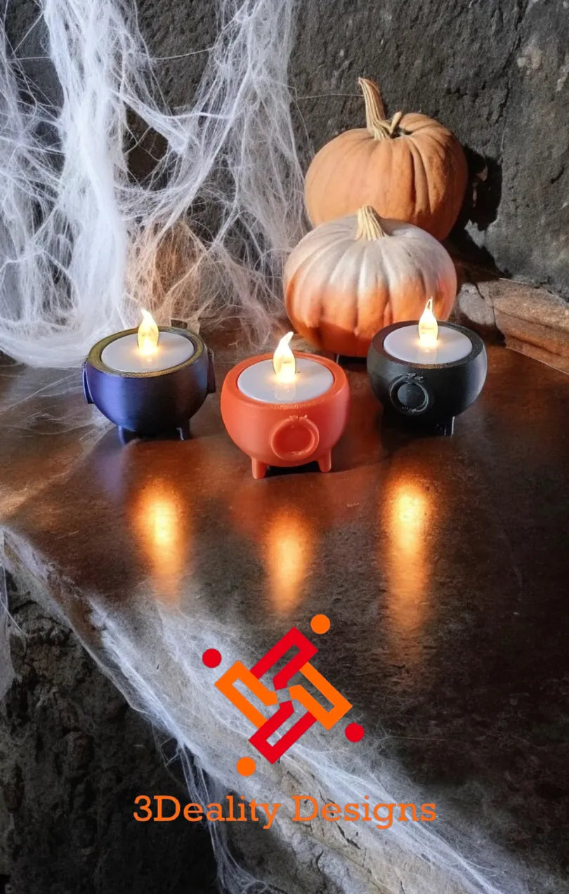 Mini chaudron d'Halloween pour bougies chauffe-plat - Cadeau Print