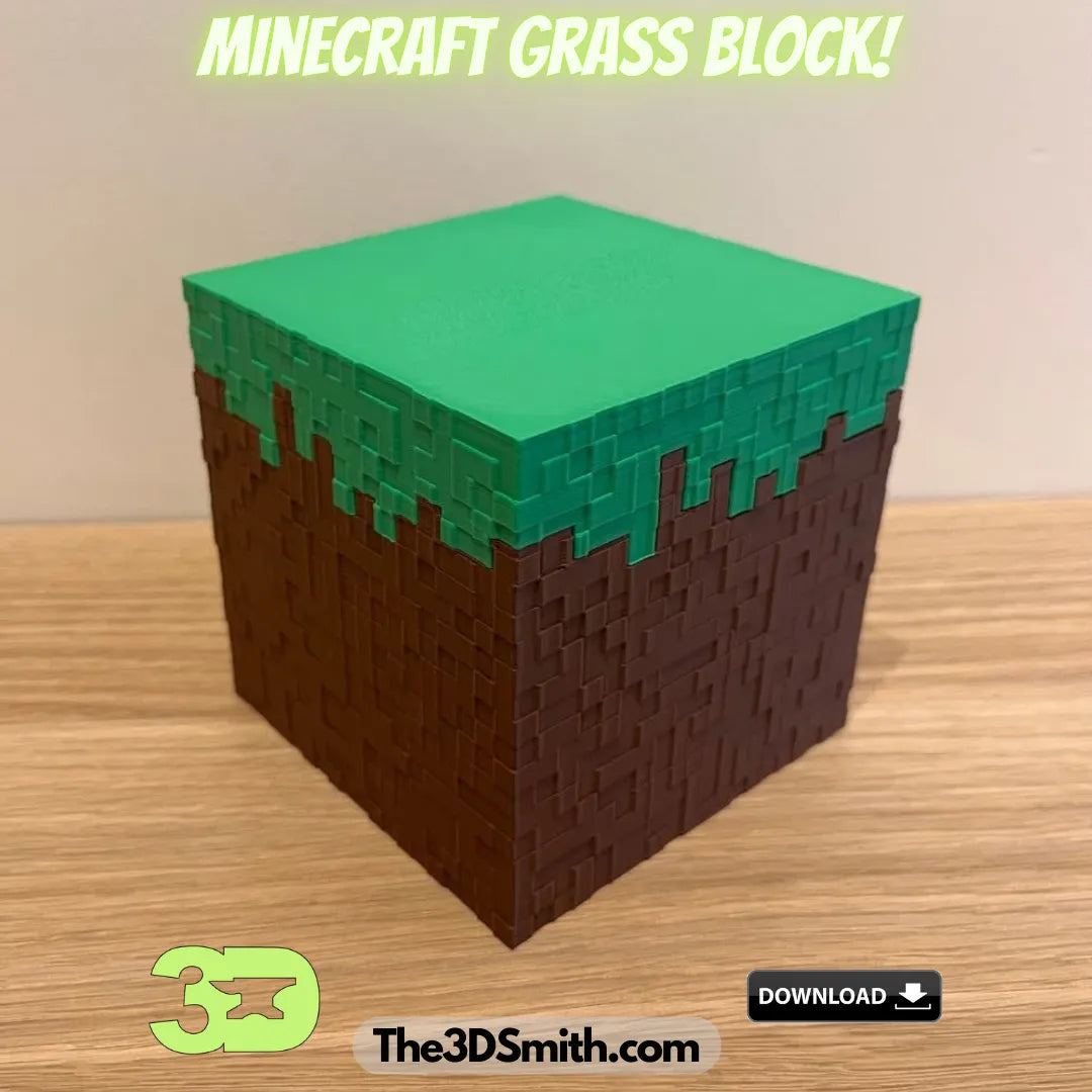 Tirelire / Boîte / Porte-stylos / Vase Minecraft en herbe - Maison Print (vue 2)