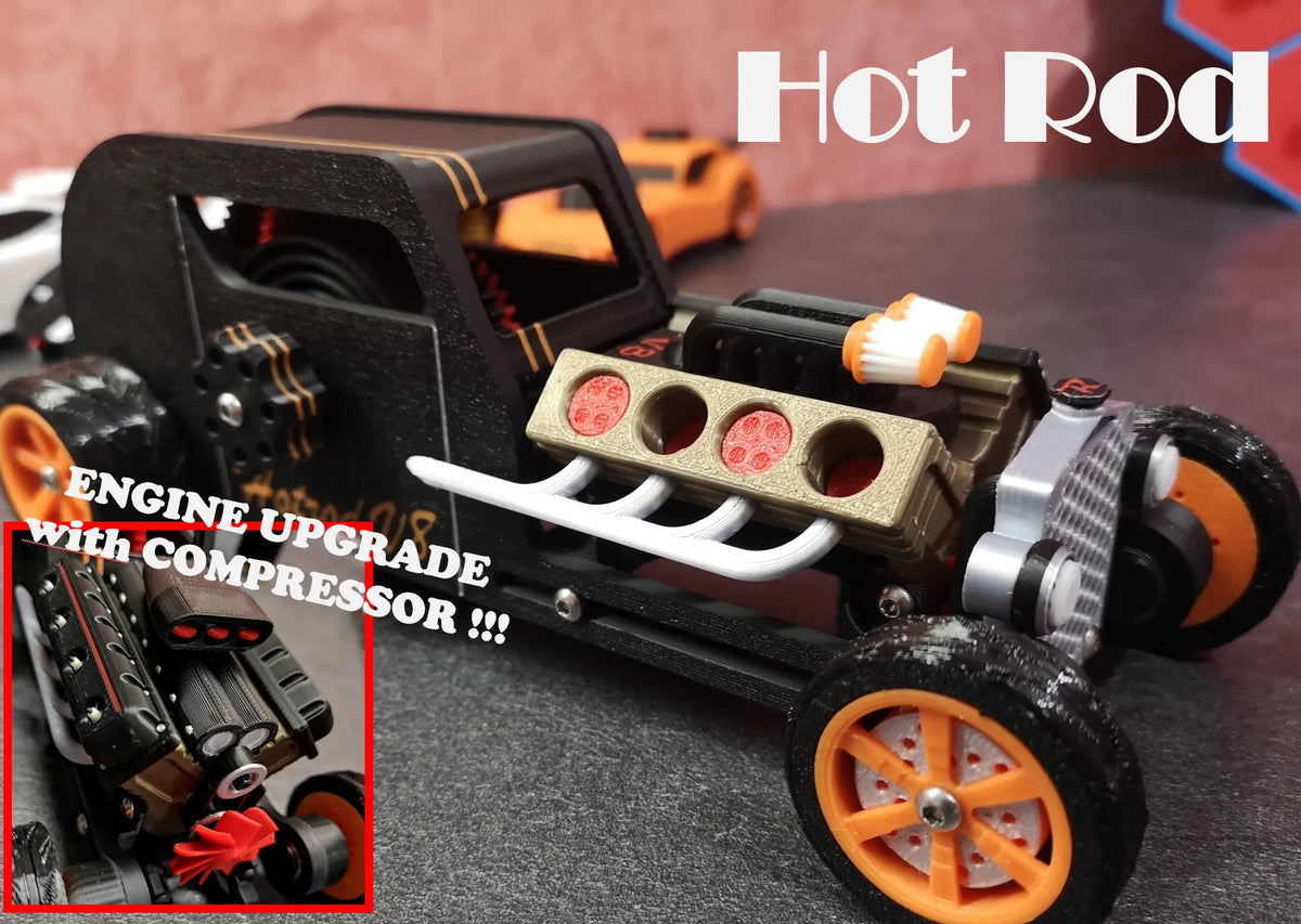 Moteur à ressort Hot Rod - V8 en marche - Mécanique Print