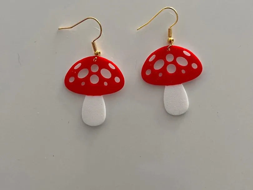 Boucles d'oreilles en forme de champignon - Bijoux Print