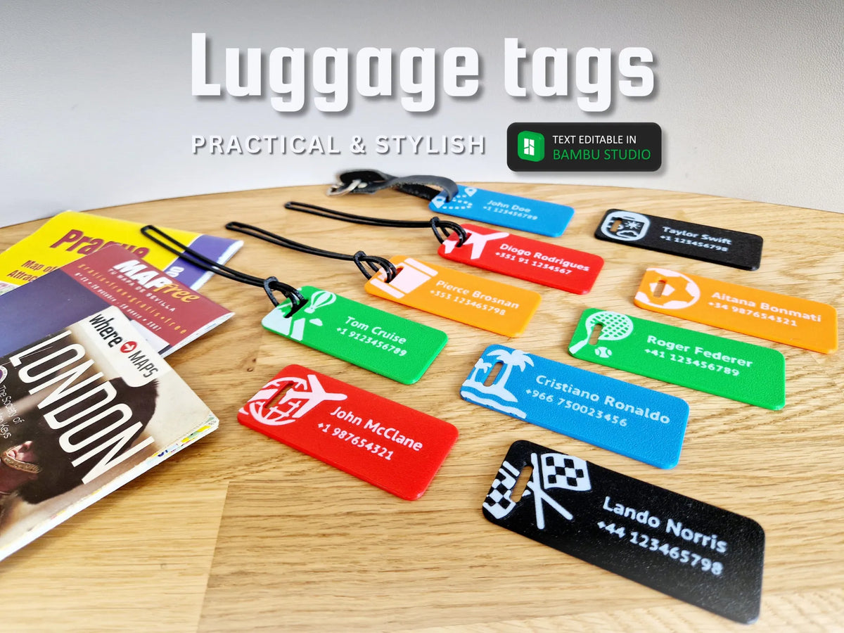 Étiquettes à bagages personnalisables – Pratiques et élégantes - Voyage Print