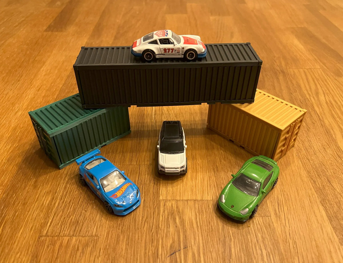 Conteneur Double 1/64 pour garage diorama de voiture miniature - Auto Print
