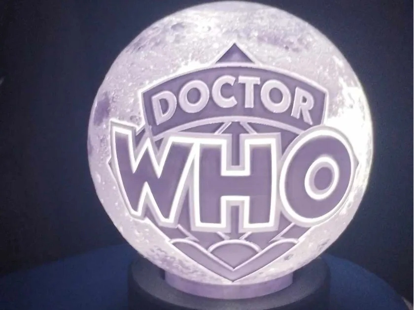 Lampe lune Doctor Who lithophane kit LED 001 - Lumière Print