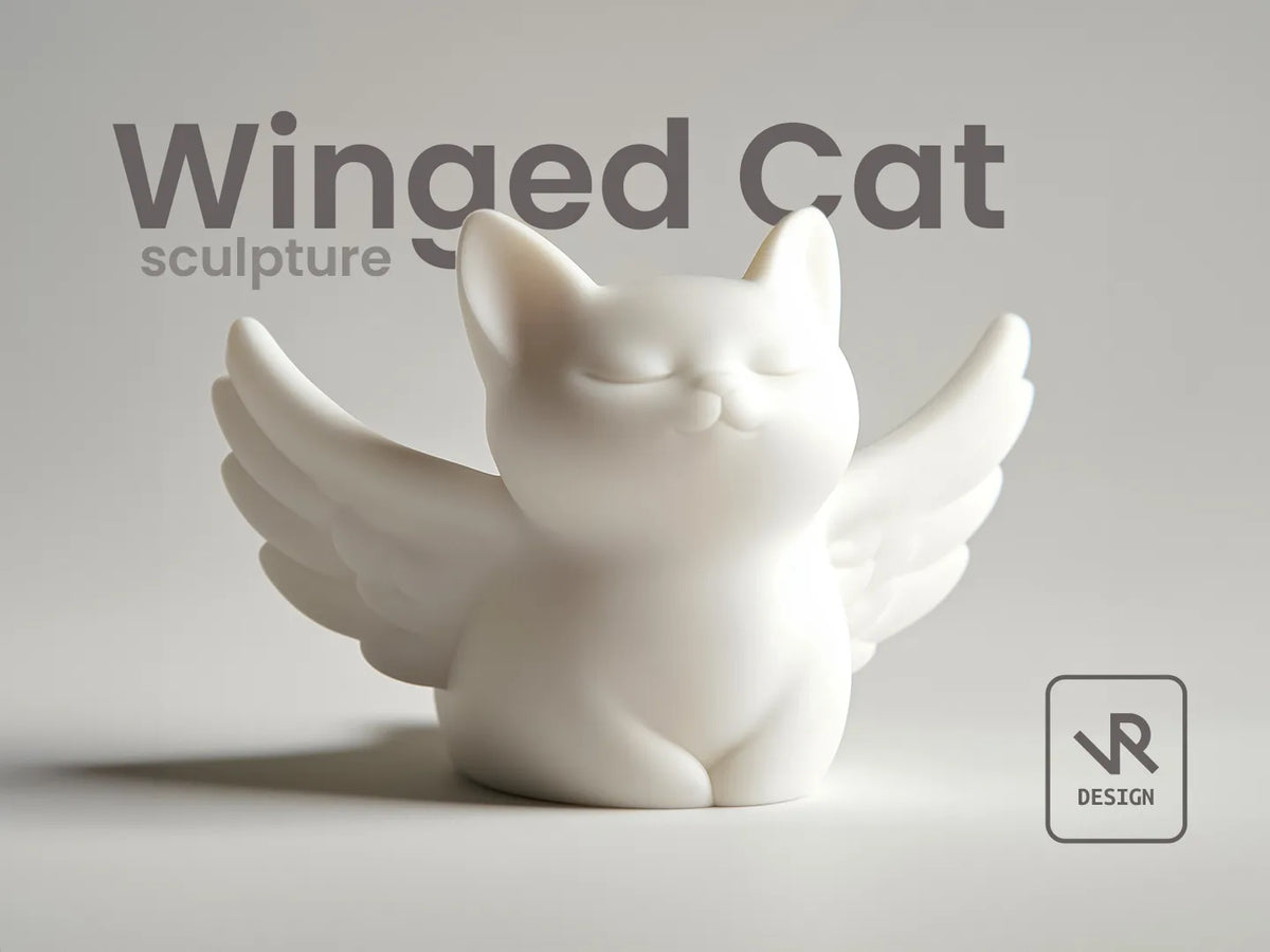 Sculpture de chat ailé - Figurine Print