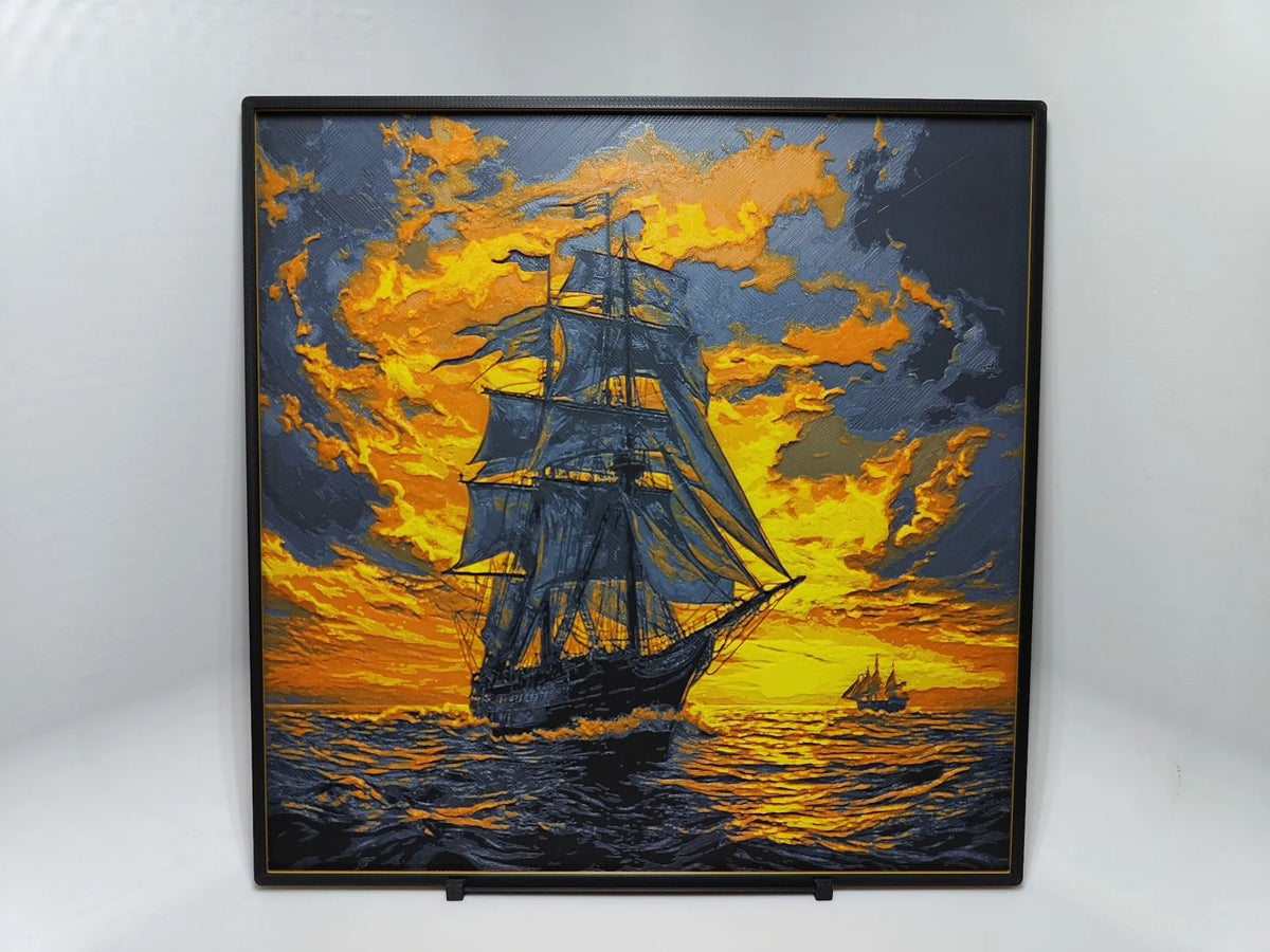 Clipper sous le soleil couchant - Hueforge - Art Print