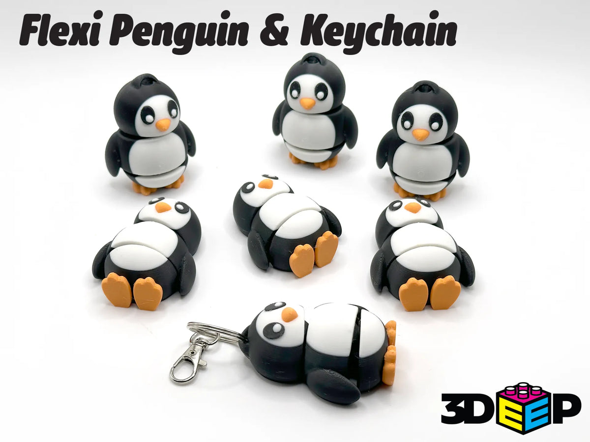 Flexi Penguin & Porte-clés Sans Supports - Figurine Print