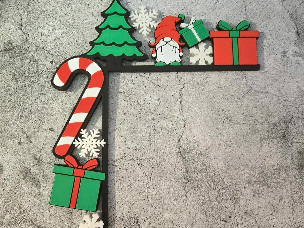 Gnome de Noël pour porte d'angle - Fêtes Print
