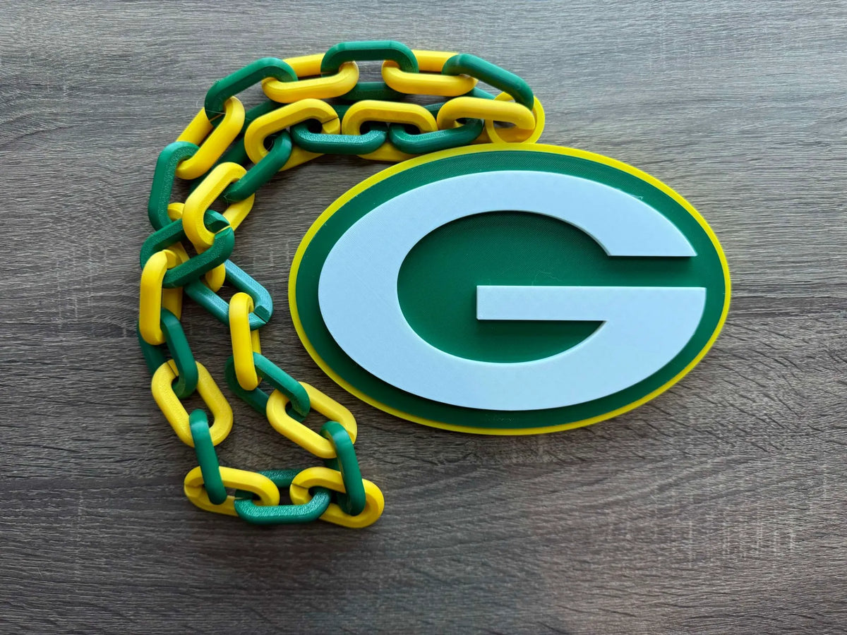 Collier surdimensionné Green Bay Packers, Pendentif - Bijoux Print