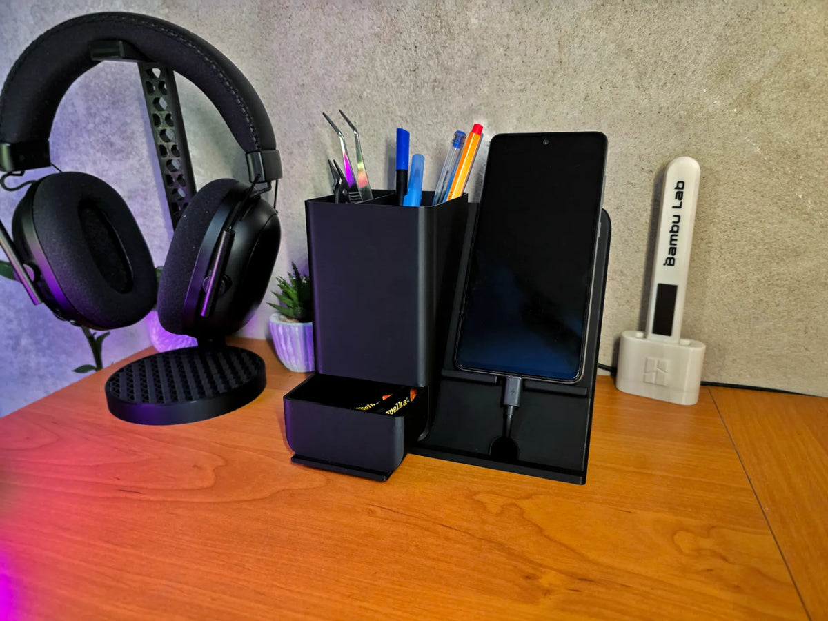 Station de charge de bureau avec organisateur - Tech Print