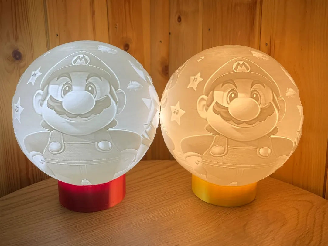 Lampe Lithophane Mario & Luigi (insert LED MH001) - Lumière Print