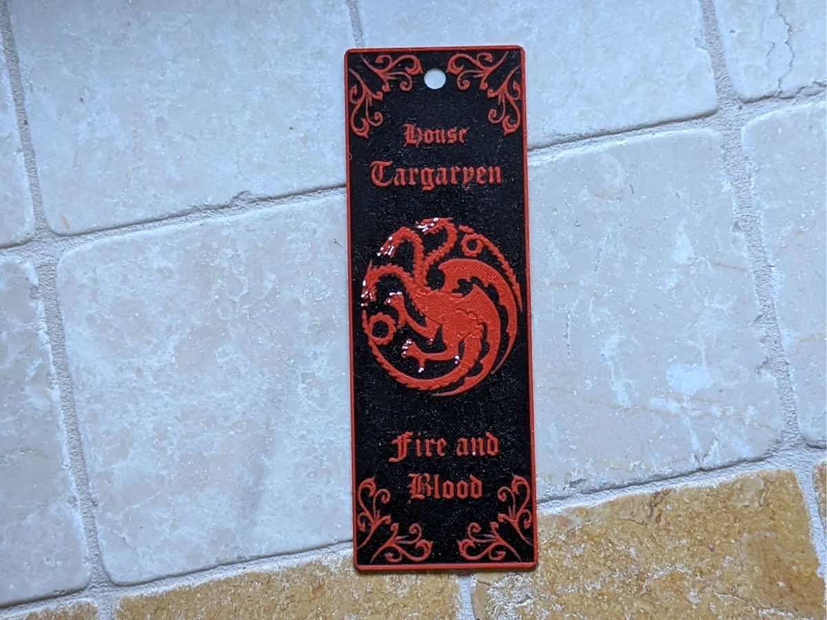 Un signet de Jeu des trônes - Maison Targaryen - Geek Print