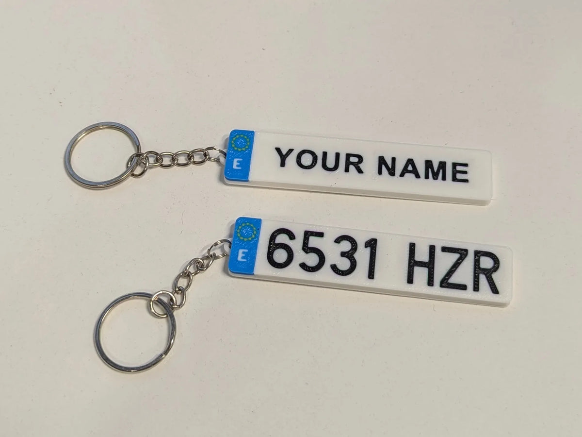Porte-clés de plaque d'immatriculation personnalisable - Auto Print