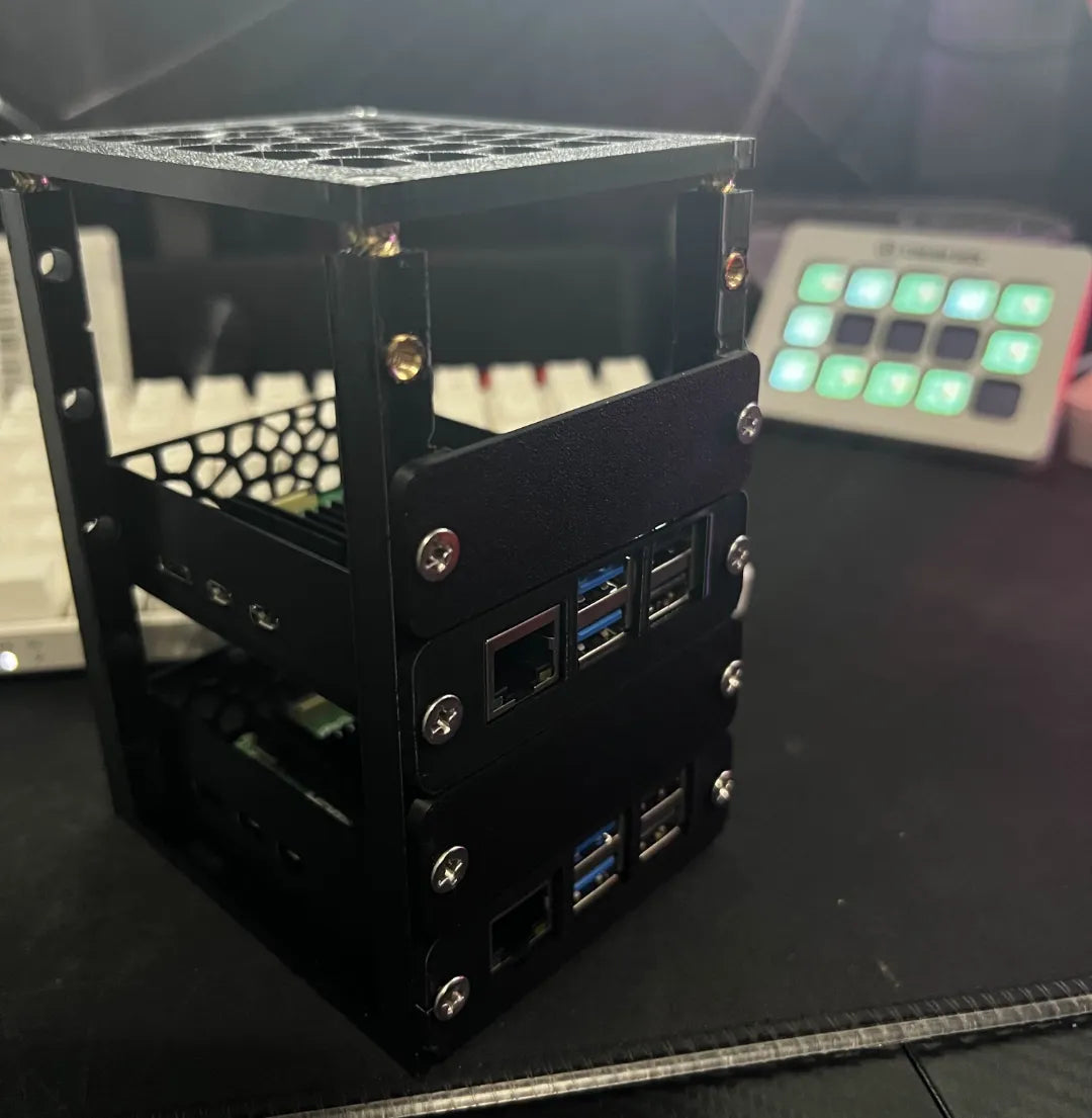 Raspberry Pi 4 et 5 Mini Server Rack Case (Entretoise) - Bureau Print