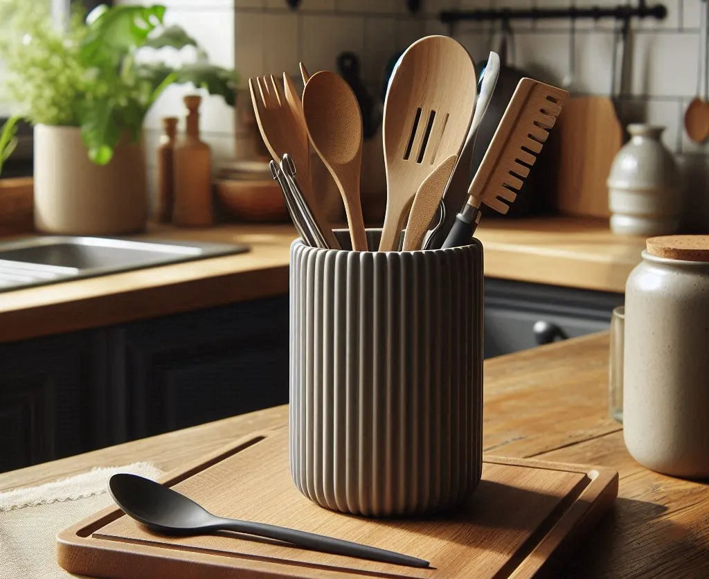 Porte-ustensiles côtelé pour la cuisine, Panier à ustensiles - Cuisine Print