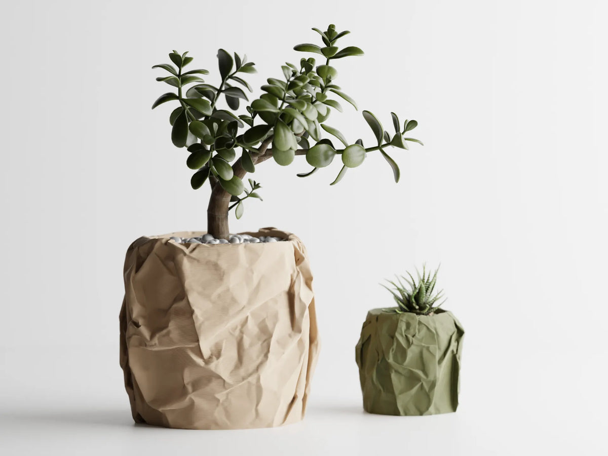 Pot de plante en papier froissé - Jardin Print