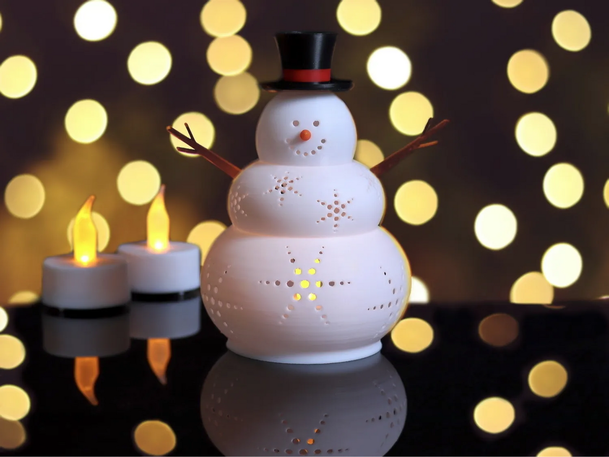 Bonhomme de neige lumineux / Porte-bougie / Lanterne - Outdoor Print