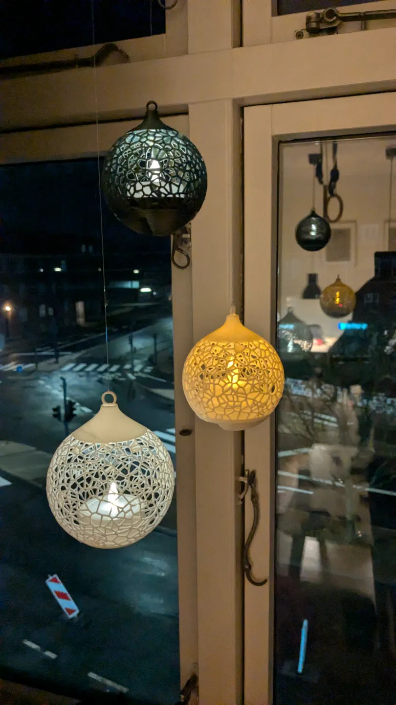 Boule de Noël à la lumière du thé Voronoi Grande et Petite - Cadeau Print