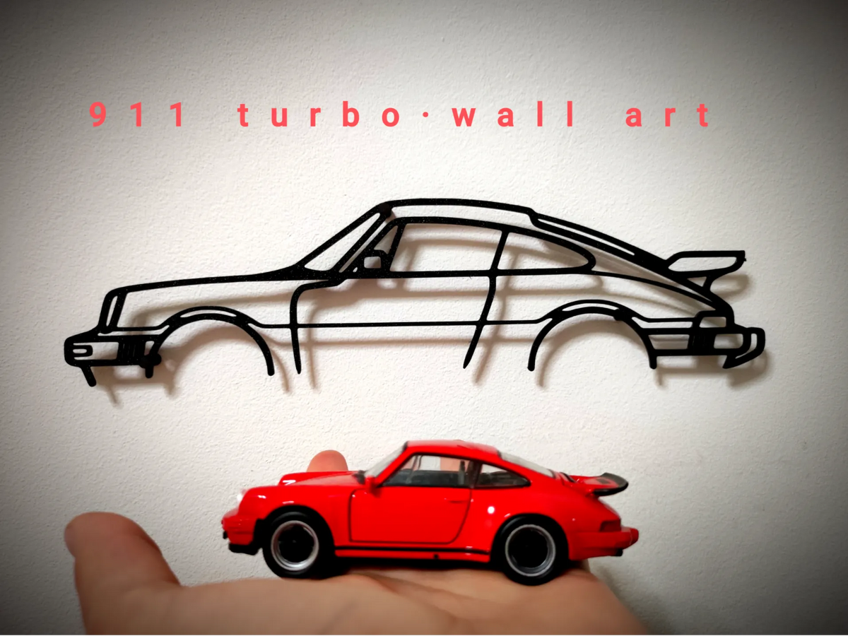 Porsche 911 turbo silhouette murale - Auto Print