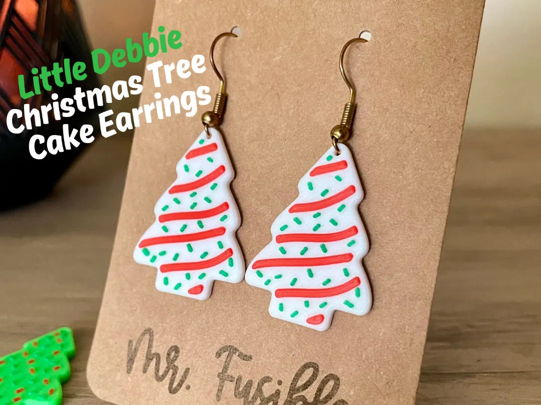 Boucles d'oreilles Gâteau de Noël Little Debbie - Fêtes Print