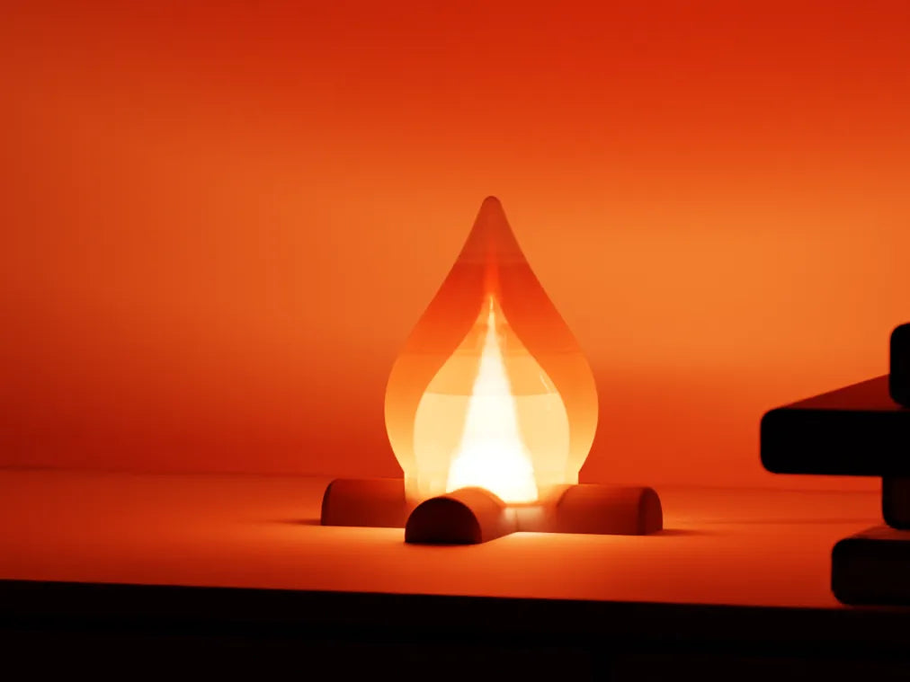 Lampe de camp. Mini lampe de chevet LED en forme de feu de camp - Outdoor Print