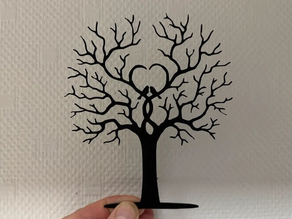 Arbre décoratif de la vie, oiseaux et cœur - Art Print