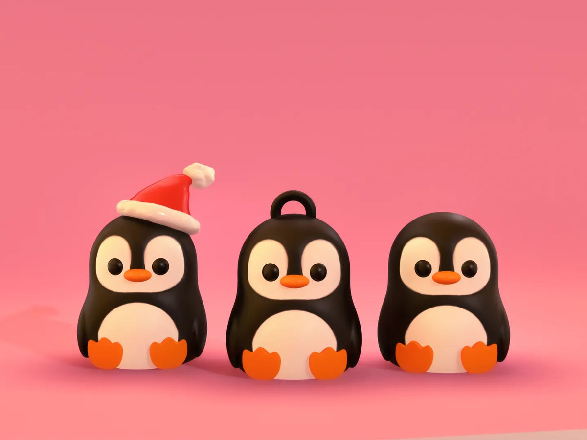 Adorable petit porte-clés pingouin dodu - Geek Print