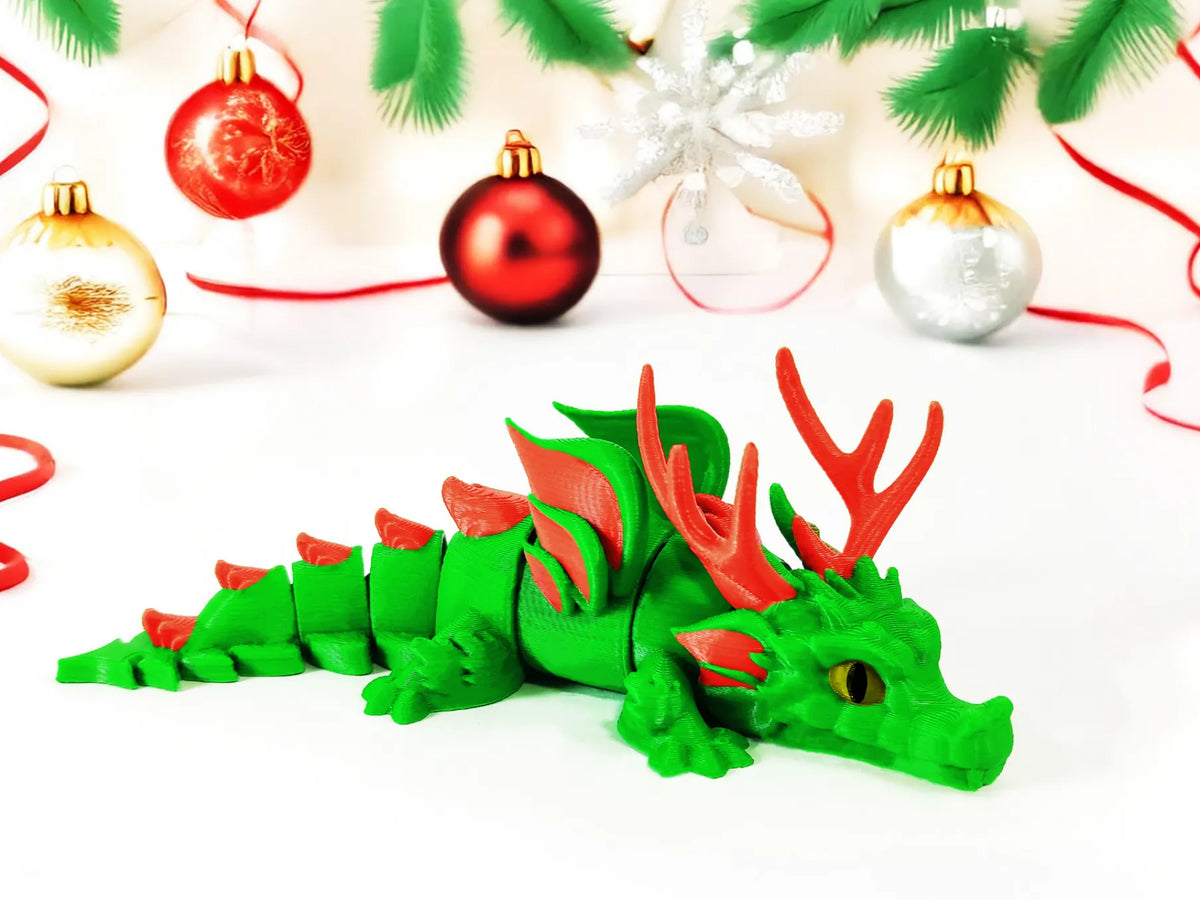 Dragon Flamme d'hiver articulé de Noël - Figurine Print