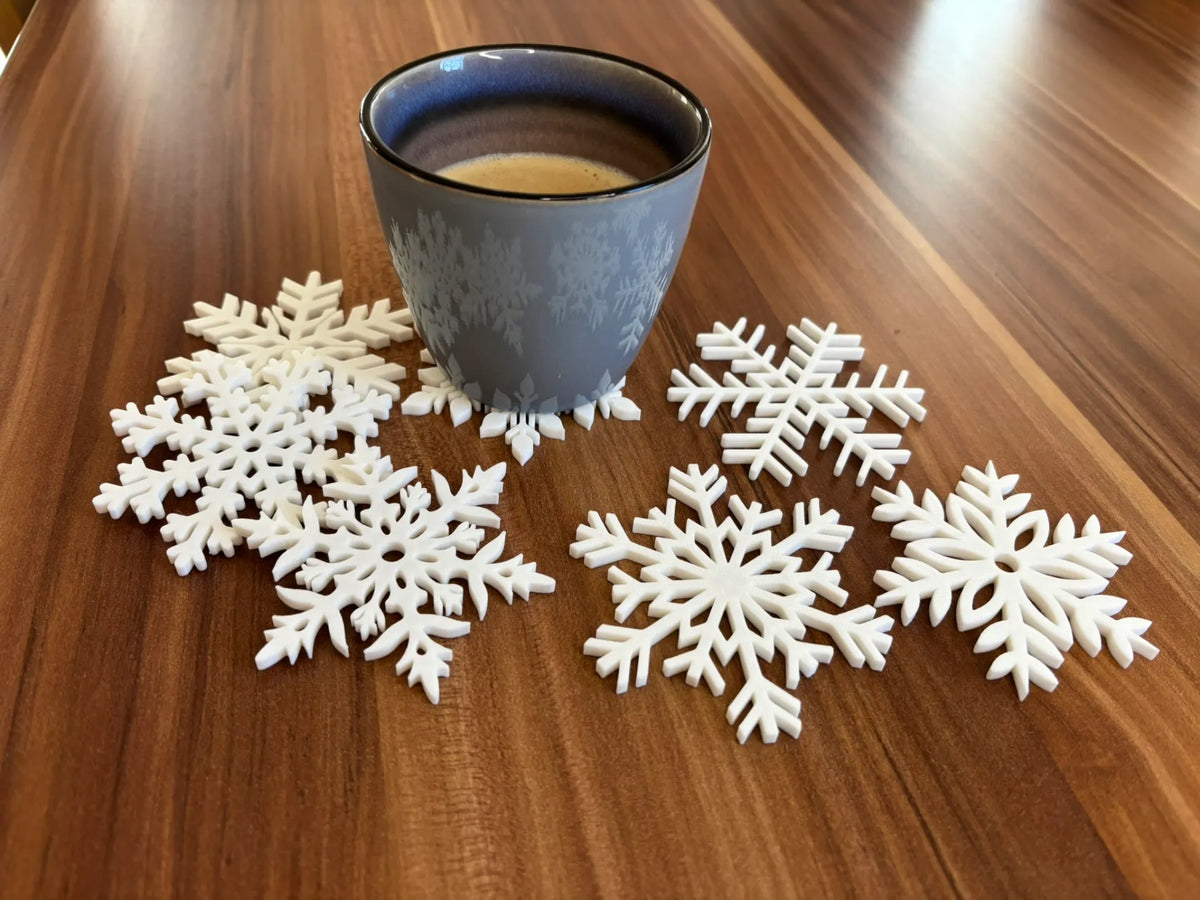 Sous-verres flocons de neige et décorations de sapin de Noël - Fêtes Print