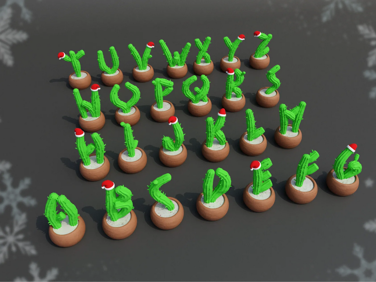 Mini Alphabet Cactus - Art Print