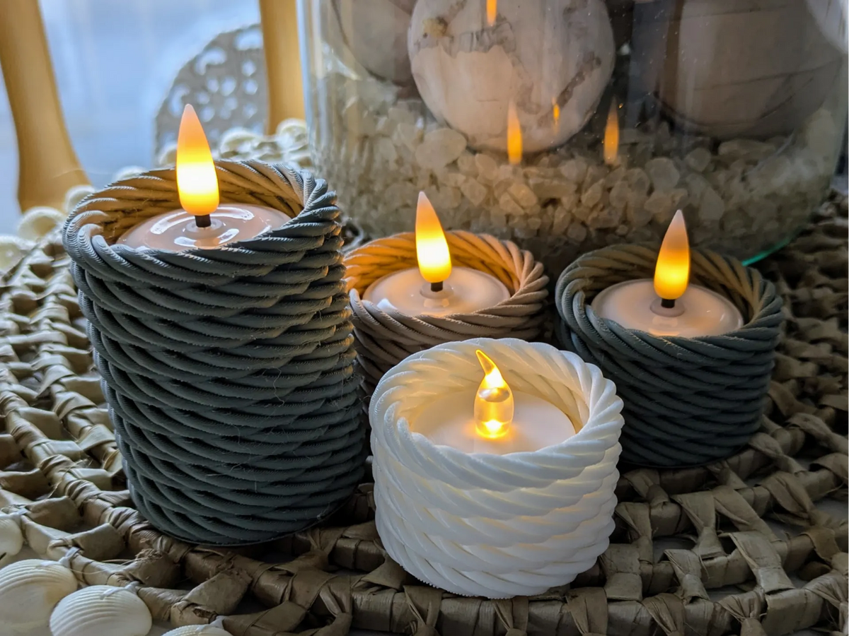 Porte-bougie chauffe-plat moderne - corde (2 tailles) - Lumière Print