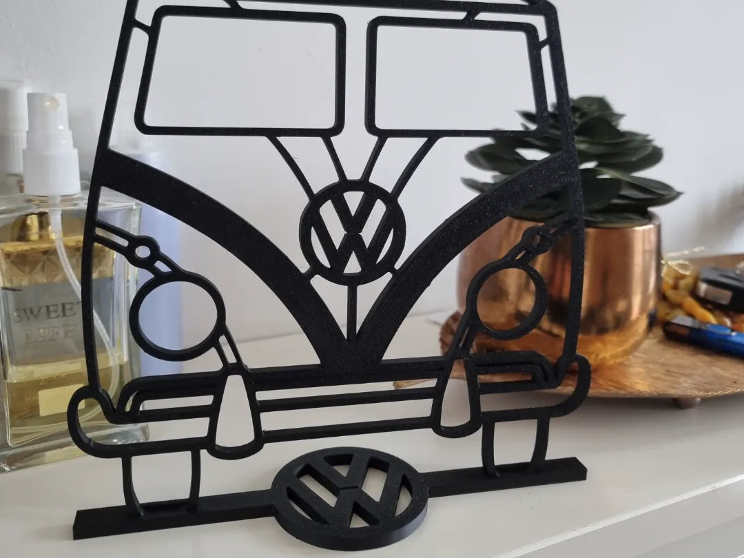 Art mural VW Combi Hippie avec support - Auto Print