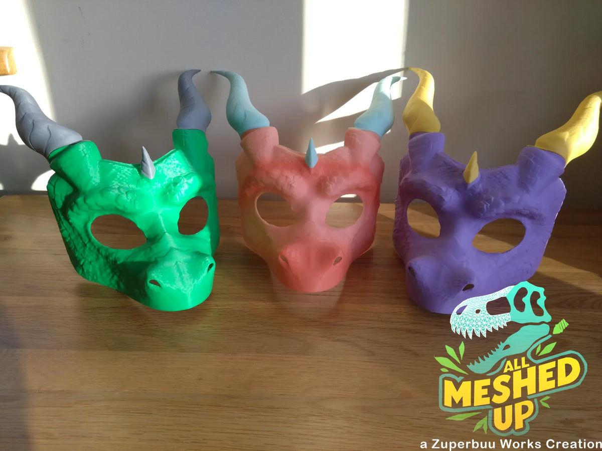 Masques de bal masqué de dragon occidental - Cosplay Print