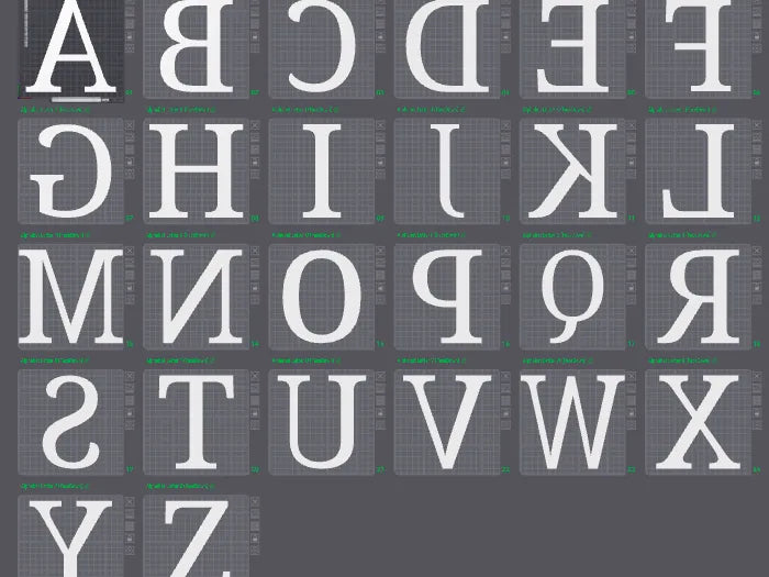 Lettres de l'alphabet A à Z - Majuscules (face cachée) - Art Print
