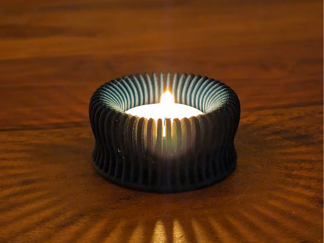 Porte-bougie chauffe-plat côtelé - Lumière Print