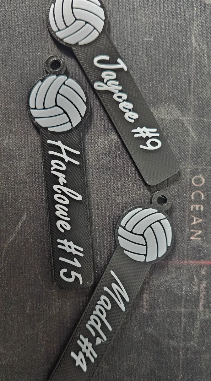 Porte-clés avec étiquette nominative de volley-ball - NFC Print